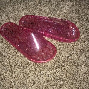 Pink sparkly sandals